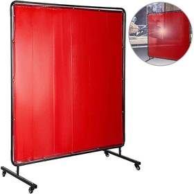 Gbhjcl6x6dkjsh001v0 Vevor Us 6 Ft. X Welding Screen Flame-resistant Vinyl Curtain Frame 4-wh