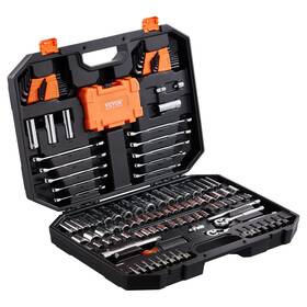 Jxgjtz1438saeuvl7 Vevor Mechanics Tool Set And Socket Kit 1/4in 3/8in Drive 145 Pcs Sae Metric