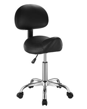 Mst003-4 Vevor Saddle Stool Back Support And Wheels 450 Lbs Weight Capacity Ergonomic Roll
