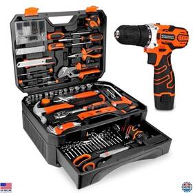 B0f3htdzwp Visit The Thatool Store 255-piece Tool Set With 12v Cordless Drill Toolbox Case For Diy And Repairs