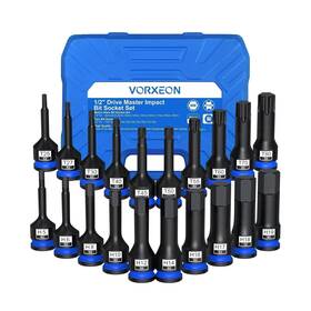 Vor072 Vorxeon 20 Pcs Impact Socket Set Allen Hex And Torx Star Bit S2 Allo... Fast Ship
