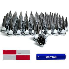 Wd1815 Waitton Chrome Abs Plastic Lug Nut Cap Rotary 32/33mm Spike For Axle Cove
