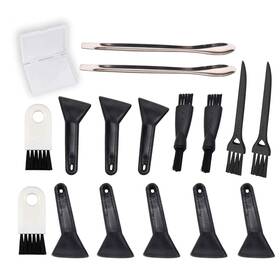 Waxkri 744678274065 Black Scrapers Brushes And Spoons Kit For Herb Grinder 8 Pcs
