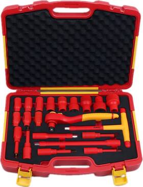 In544-21 Wedo Vde 1/2 Inch Insulated Socket Set 21pc 1000v Electrician Wrench Kit 13 6pt