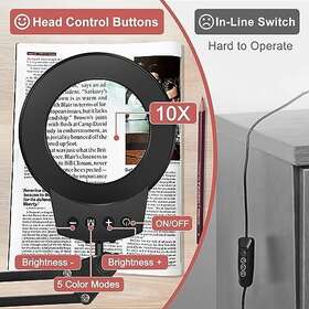 N-4j5x-4b5v Weijiang 10x Magnifying Glass With Light And Stand 2200 Lumens Led Lamp