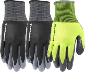 546mf Wells Lamont 3 Pair Pack Mens Nitrile Coated Grip Medium Of Black