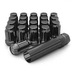 3807bk-20am White Knight Black Chrome M12x1.50 Six Spline Lug Nut With Key 2