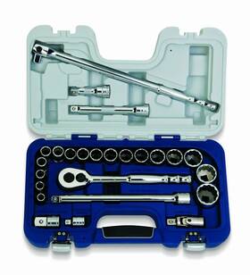 Williams 662459506191 50619 1/2-inch Drive Metric Basic Tool Set 25-piece With Rugged