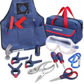009063 Workpro 23pieces Children Practice Real Hand Tool Kit Kids Construction Set
