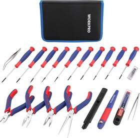Workpro 820909679097 33pcs Precision Repair Tool Set Includes Pliers Blue