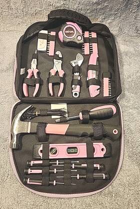 W009012ab Workpro 103-piece Breast Cancer Edition Pink Hand Tool Kit With Pouch New