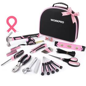W009012ae Workpro Pink Tool Kit - 236 Pieces Set With Easy Carrying Round Pou