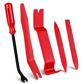 Wuiil 823717630199 5 Pcs Nylon Auto Trim Removal Tool Kit No-scratch Pry Tools Red