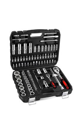 Xhtt 713484990698 94 Piece Tools For Mechanics Metric And Standard 1/4 1/2 Socket Set
