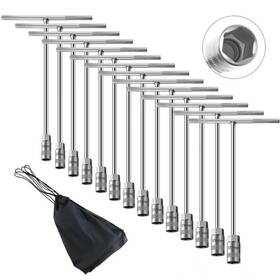 Xnmoban 730425889675 14pcs T-handle Wrenches Metric Socket Set 6mm -19mm Cr-v Chrome Vanadium St