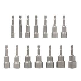 Yaekoo 615200910662 14pcs 6-19mm Quick-change Magnetic Nut Driver Drill Bit Sets 1/4 Inch Hex Sha