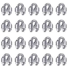 10763 Yamaso 20pcs 1/16 Inches M2 Stainless Steel Wire Rope Cable Clip Clamp