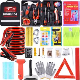 Yilairiou 727824269498 Heavy Duty Jumper Cables Emergency Roadside Car 130 Piece Kit Multi-purpose Set
