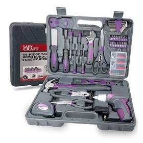 43398-61738 Youngsun 44pcs 4v Cordless Screwdriver Tool Kit Set Pink Color Tools Lady