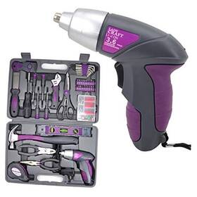 Ws001-1 Youngsun 44pcs 4v Cordless Screwdriver Tool Kit - Pink Color Lady Tools Home Repair
