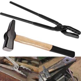T-15-h Yoursme Blacksmith 15 Wolf Jaw Tongs And Hammer Tool Set Essential Tools For