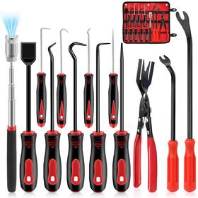 Zecirl 764909889288 13 Pcs Precision Hook And Pick Tool Set With Clip Removal Plier Rivets Puller