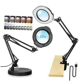Qqt202408244ec Zhongshan Qianyi Electrical Appliance Co. Ltd. Desk Lamp With Led Lighted 10x Magnifying Glass Light And Stand
