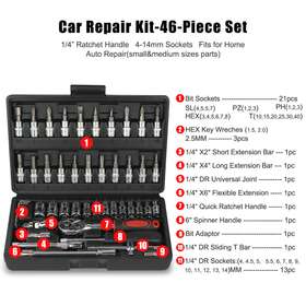 Dk43011 Ziss 1/4 Inch Metric Socket Wrench Tool Set Torx Ratchet Driver Screwdriver Bit 46pcs Usa