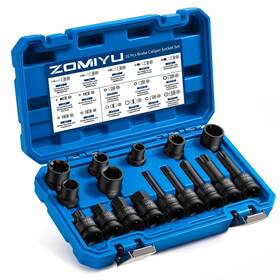 Zm-us-001 Zomiyu 16pcs Impact Brake Caliper Socket Set 1/2 Inch Square Drive Wrench Adjusti