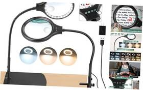 Nzv46240305fdjjz Zqxjxz Large 20x 10x Magnifying Glass With 36 Leds Light And Stand 2 In1
