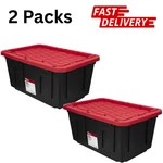 Hyper Tough 27 Gallon Snap Lid Plastic Storage Bin Container Pack Of Free Ship. Fixed Price $14.14.