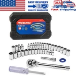 Workpro 39 Pcs Drive Socket Wrench Set Repairing Mechanic Tool With Box. Fixed Price $30.99.