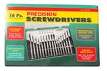 Screwdriver Set : 16 Piece Precision With Hardened Blades & Comfort Grip New. Fixed Price $14.98.