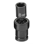 Grey Pneumatic 1/4" Surface Drive X 8MM Standard Universal Socket 908UMS. Fixed Price $18.98.