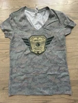 Matco Tools Camo Hex V-neck T-shirt Light Army Green & Grey Womens Size Large. Fixed Price $13.99.