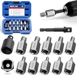 Rizom 12-PIECE Screw Extractor Set, 3/8" Inch Drive Multi-spline Easy Out Bolt. Fixed Price $29.30.