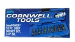 *new* Blue Power Cornwell CBP1L 10 Pc 1/4 Dr Deep Socket Set, Pt 3/16 - 9/16. Fixed Price $79.95.