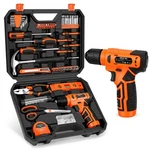 Thatool 139 Piece Set Kit With 8V Cordless Drill Driver In Toolbox. Fixed Price $77.97.