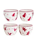 Euro Ceramica Winterfest Christmas Holiday Motifs 4 Piece Dipping Bowl Set. Fixed Price $19.99.