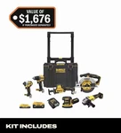 Dewalt 20V 6-TOOL Cordless Combo Kit Batteries, Charger, Rolling Toolbox Nib. Fixed Price $799.00.