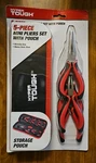 Hyper Tough 5-PIECE Mini Plier Set With Zip Case Durable Steel. Fixed Price $19.95.