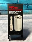 Hyper Tough Tools: 2 Piece 3/8" Drive Universal Socket And Adapter Set. Fixed Price $10.00.