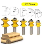 5PC 1/2"SHANK Bead Router Bit Set Half Round Bull Nose Radius Bearing, Black. Fixed Price $31.85.