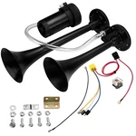 Super Loud Dual Trumpet Air Horn Kit With Compressor For Any 12V Vehicles Trucks. Fixed Price $29.99.
