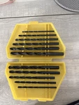 Hanson High Speed Steel Drill Set Full Jobbers Length S-113C Sizes 1/16" To 1/4". Fixed Price $12.99.