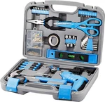 149 Piece Tool Set General Household Hand Kit With Cordless Screwdriver Blu. Fixed Price $52.79.