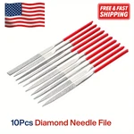 10PC Diamond Needle File Set Titanium Plated Jewelry Glass Stone Metal Tool 140M. Fixed Price $9.99.