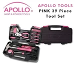 39-PIECE Apollo Tools General Kit With Hard Sided Case Pink/black DT9706P. Fixed Price $19.35.