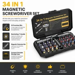 34 In 1 Magnetic Ratchet Screwdriver Set Precision Bits Repair Tool Kit With Cas. Fixed Price $19.90.
