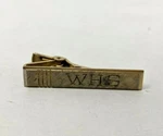 Vtg Anson Gold Tone Textured Engraved Initials Whs Mens Tie Bar Clip Clasp Clamp. Fixed Price $8.30.